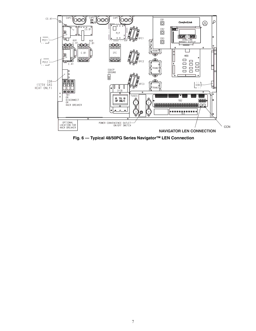 Carrier 30GT-911---062 installation instructions Typical 48/50PG Series Navigator LEN Connection 