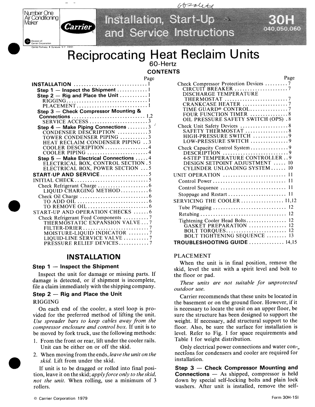 Carrier 30H manual 