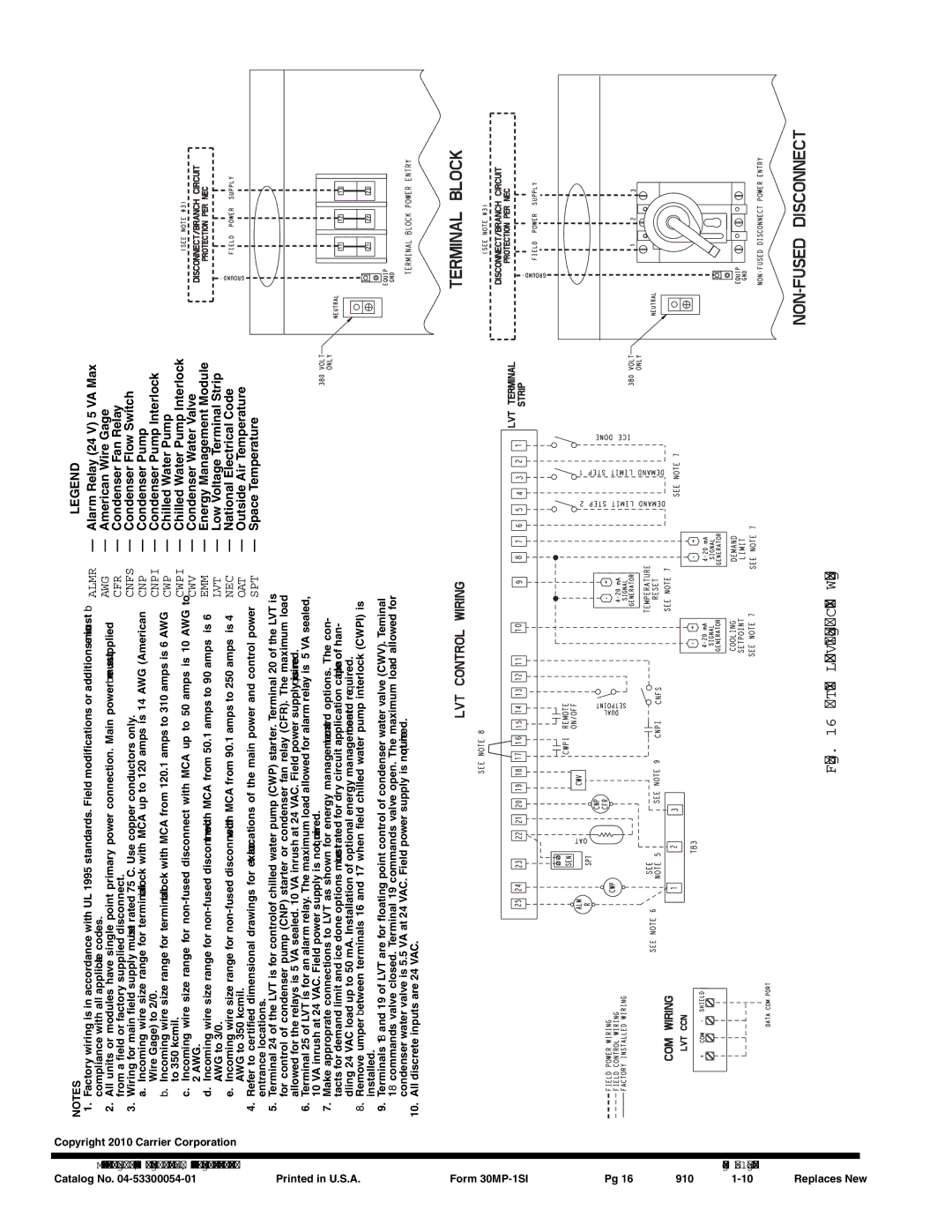 Carrier 30MPA installation instructions A30-5039, Typical Low Voltage Control Wiring 