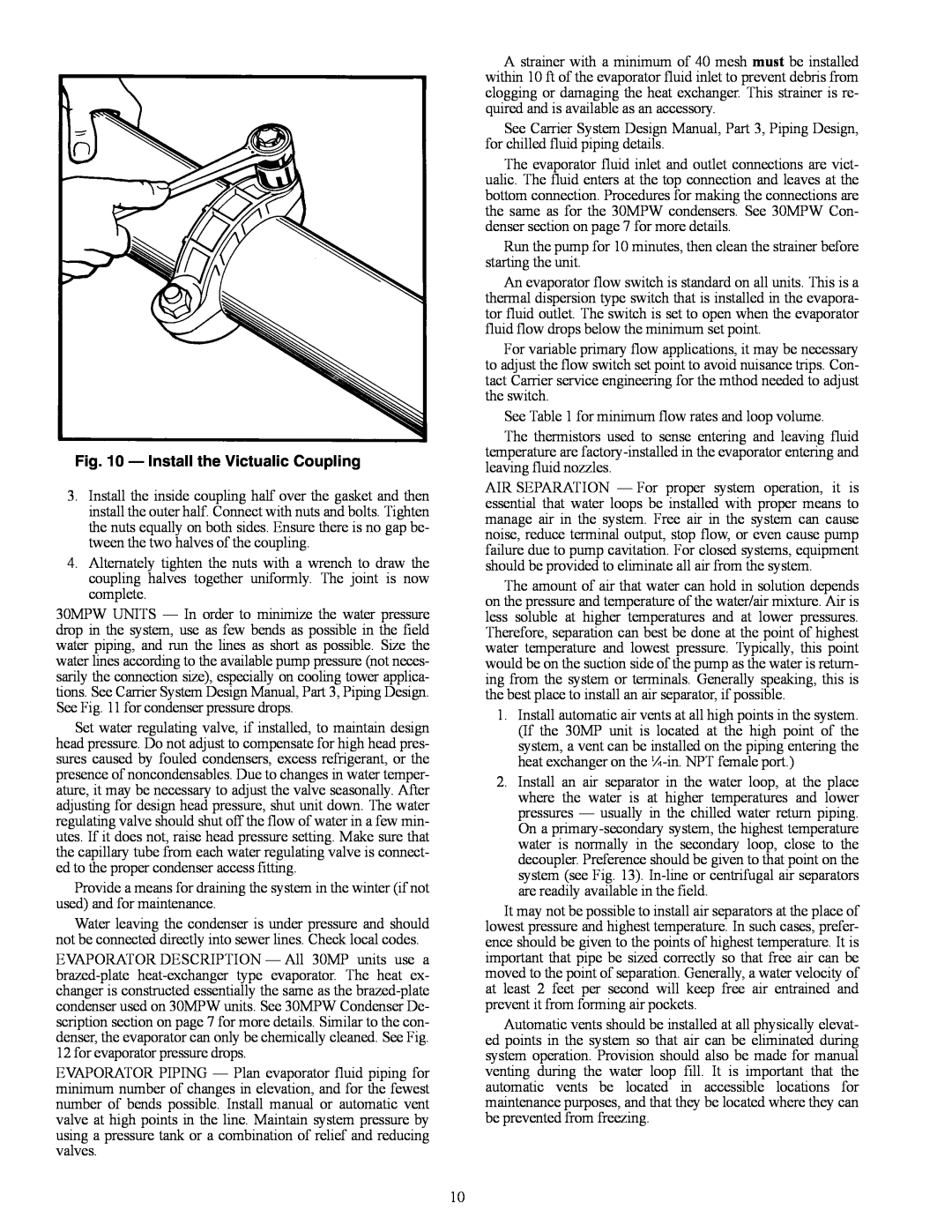 Carrier 30MPA installation instructions a30-1245, Install the Victualic Coupling 
