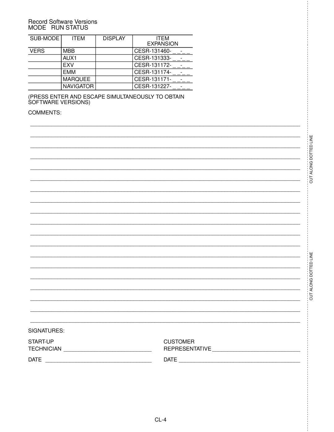 Carrier 30RAP010-060 specifications Record Software Versions, Mode RUN Status 