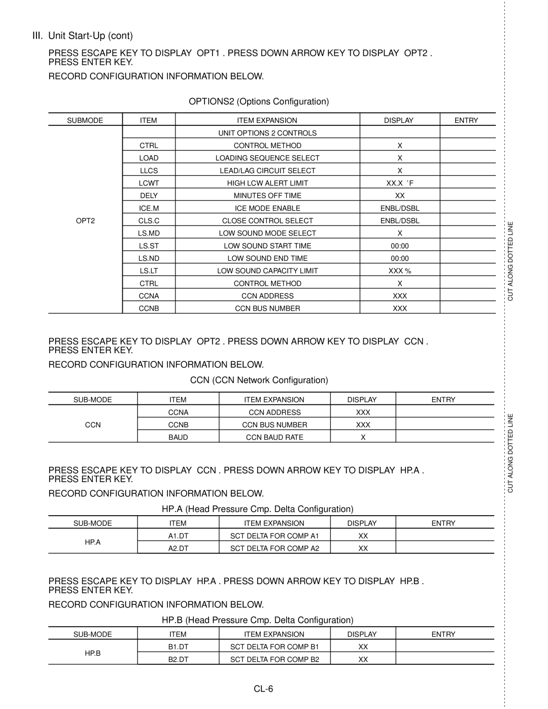 Carrier 30RAP010-060 specifications OPTIONS2 Options Configuration, CCN CCN Network Configuration 