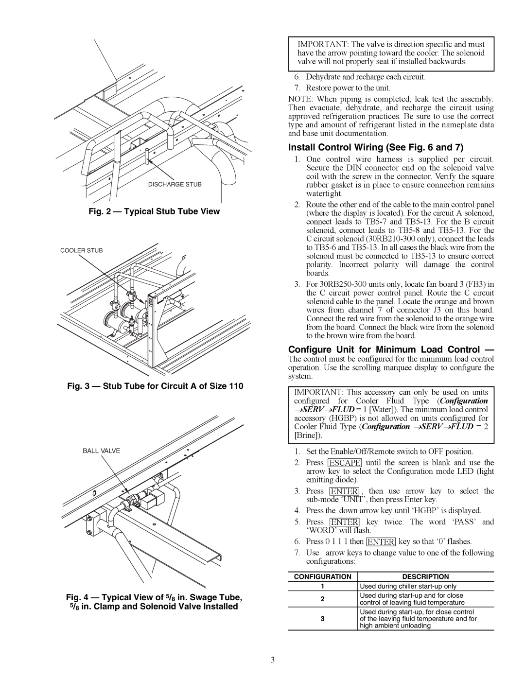 Carrier 30RB060-390 Install Control Wiring See, Configure Unit for Minimum Load Control, Configurationdescription 