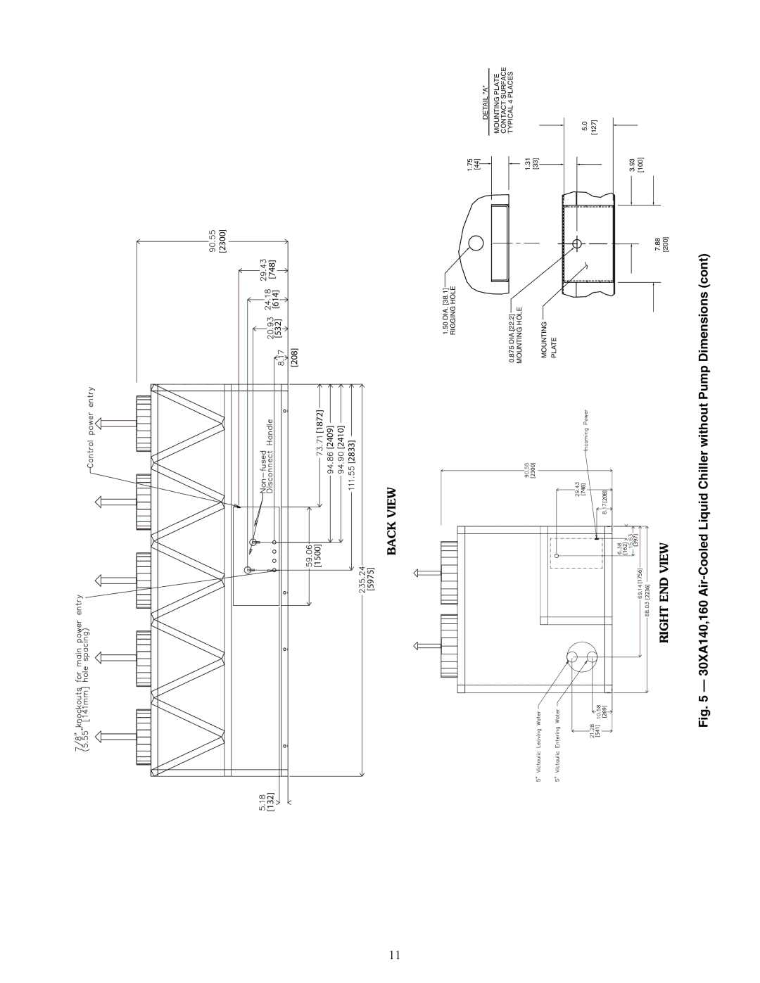 Carrier 30XA080-500 specifications Back View, A30-4407 