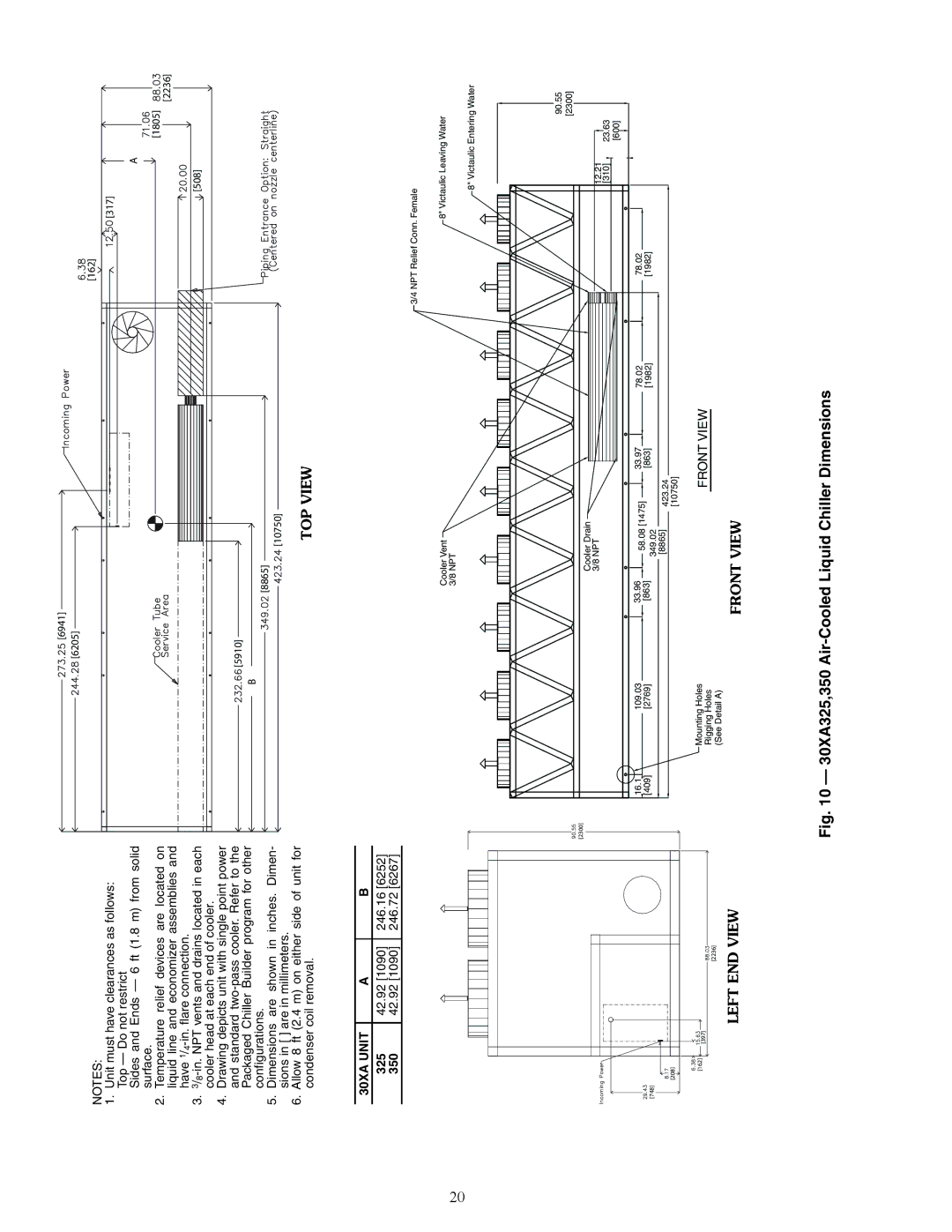 Carrier 30XA080-500 specifications 325, 350 