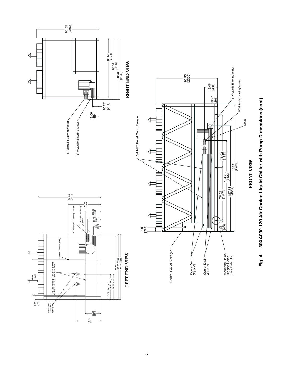 Carrier 30XA080-500 specifications Front View 