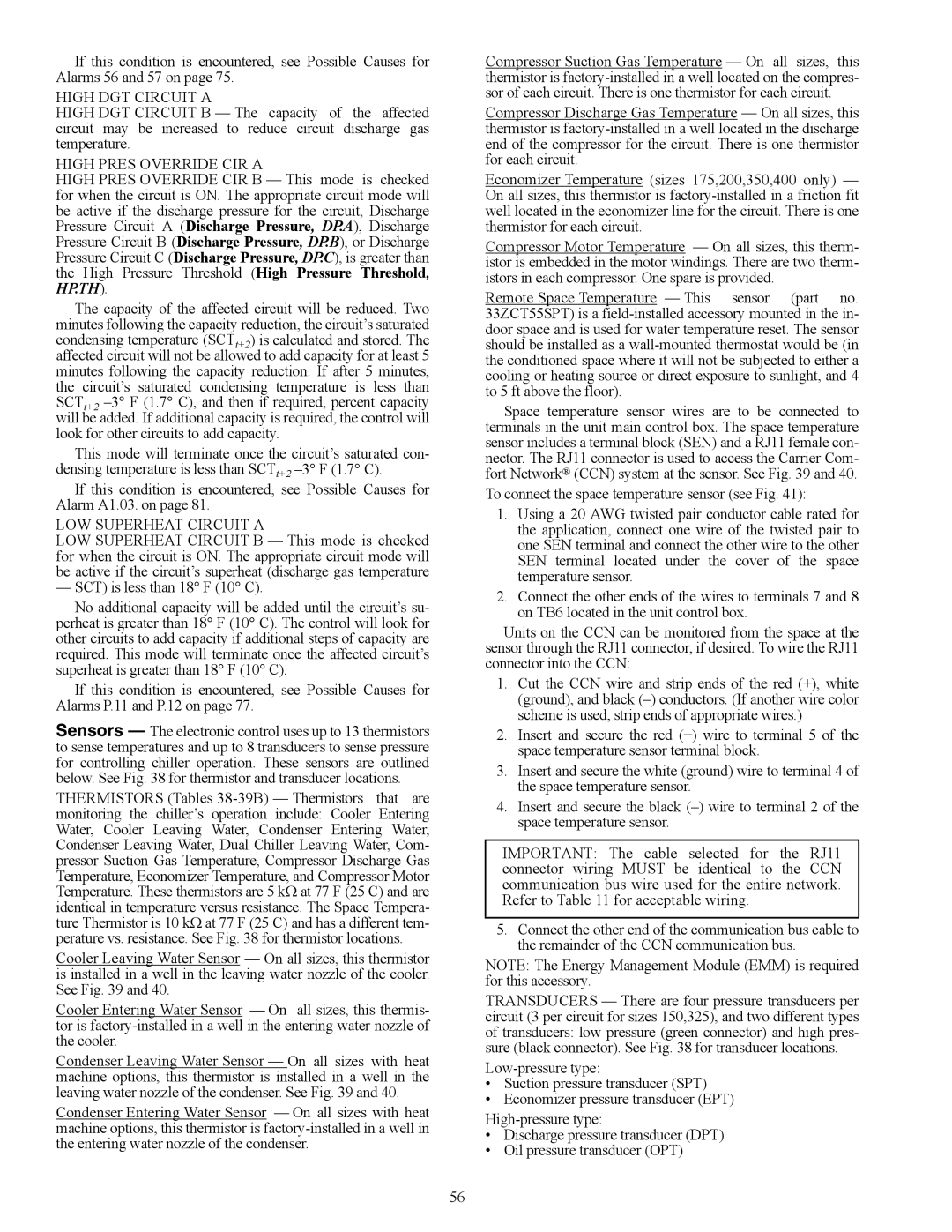 Carrier 30XW150-400 specifications High DGT Circuit a 