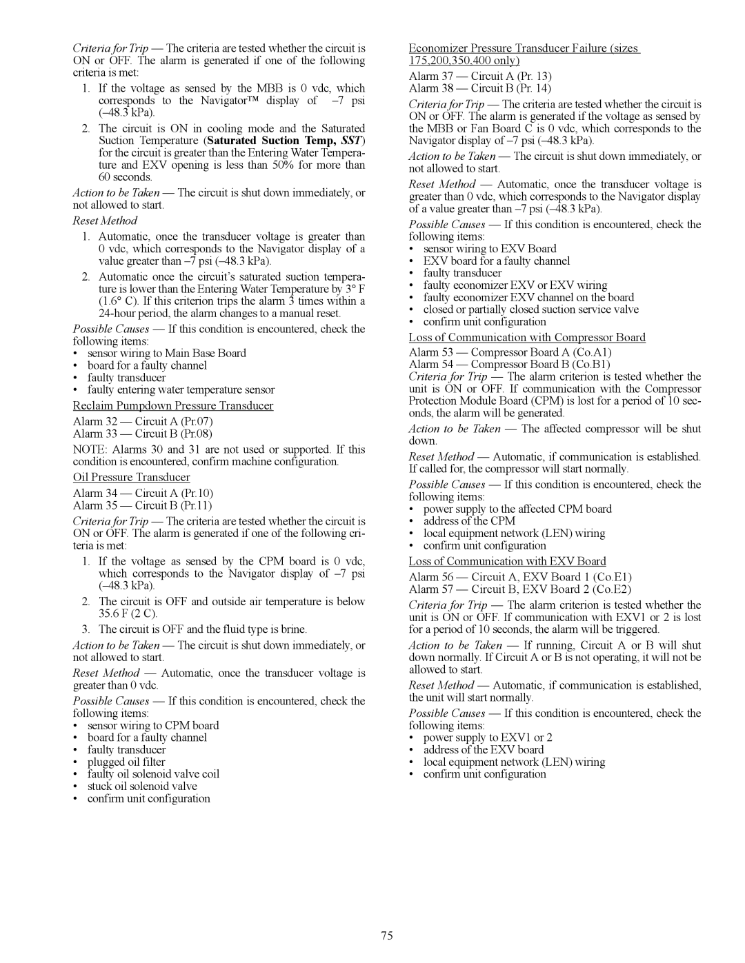 Carrier 30XW150-400 specifications Reset Method 