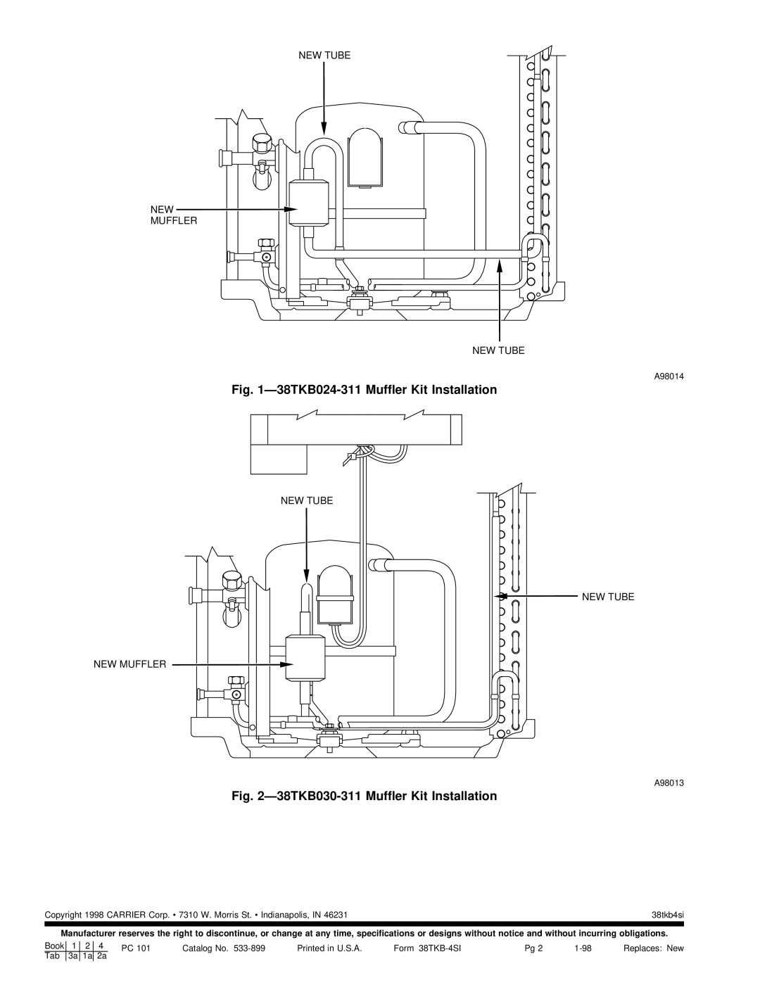 Carrier 324423-751, 324424-751 installation instructions NEW Tube Muffler, NEW Tube NEW Muffler 