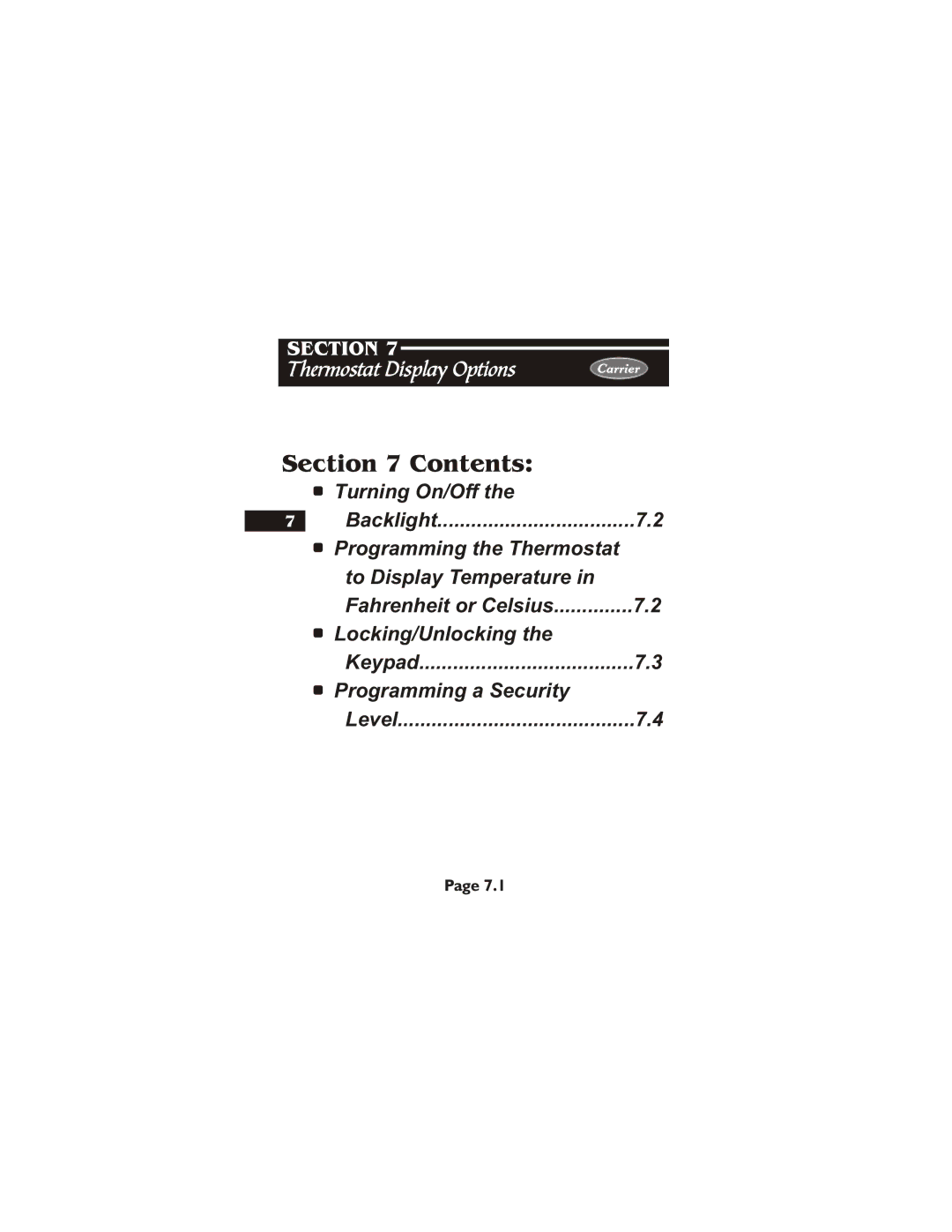 Carrier 33CS400-01 owner manual Programming a Security, Level 