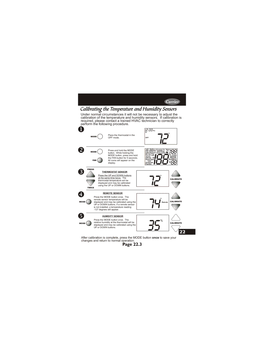 Carrier 33CS450-01 owner manual Calibrating the Temperature and Humidity Sensors, I200 Pm 