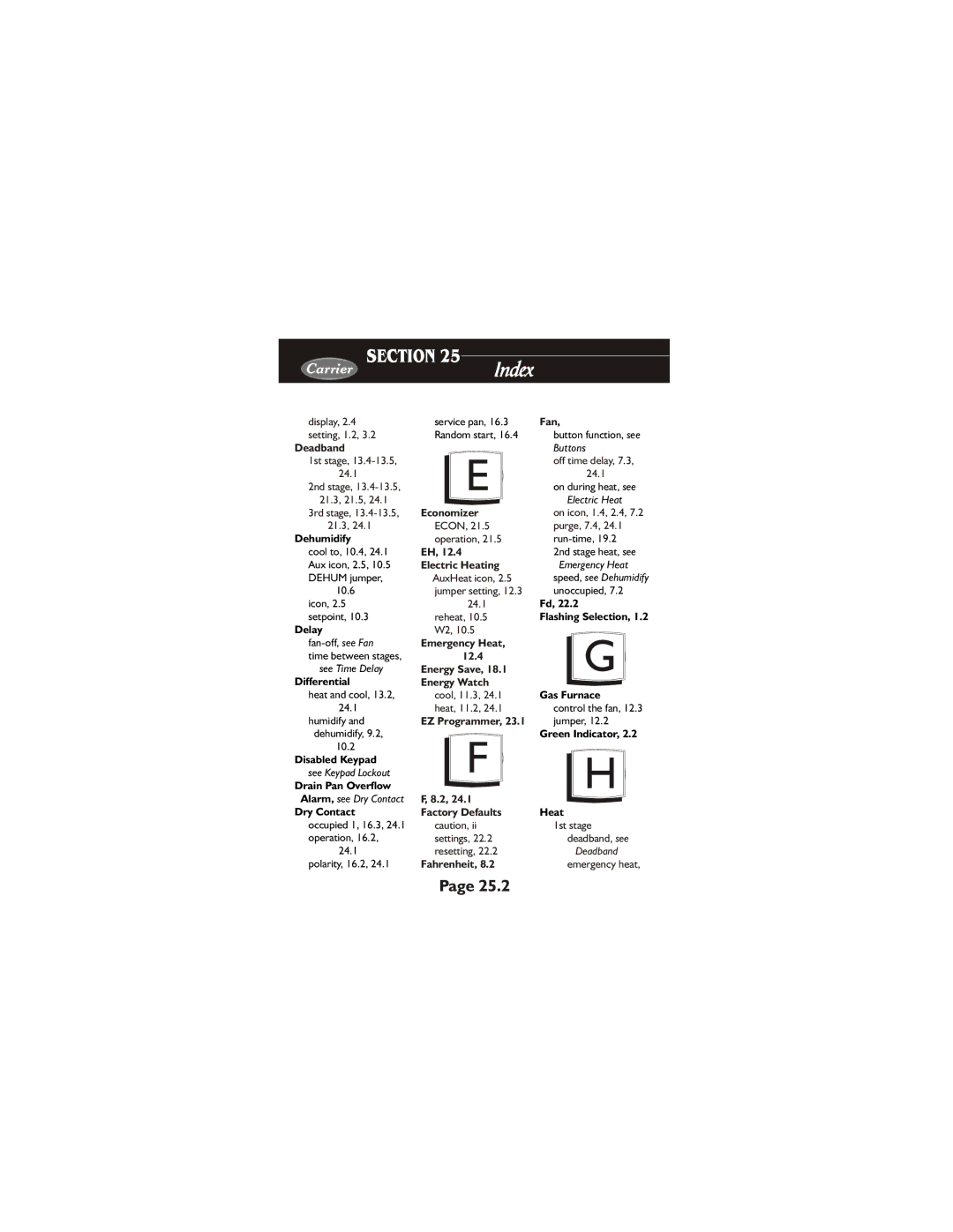 Carrier 33CS450-01 owner manual Index 