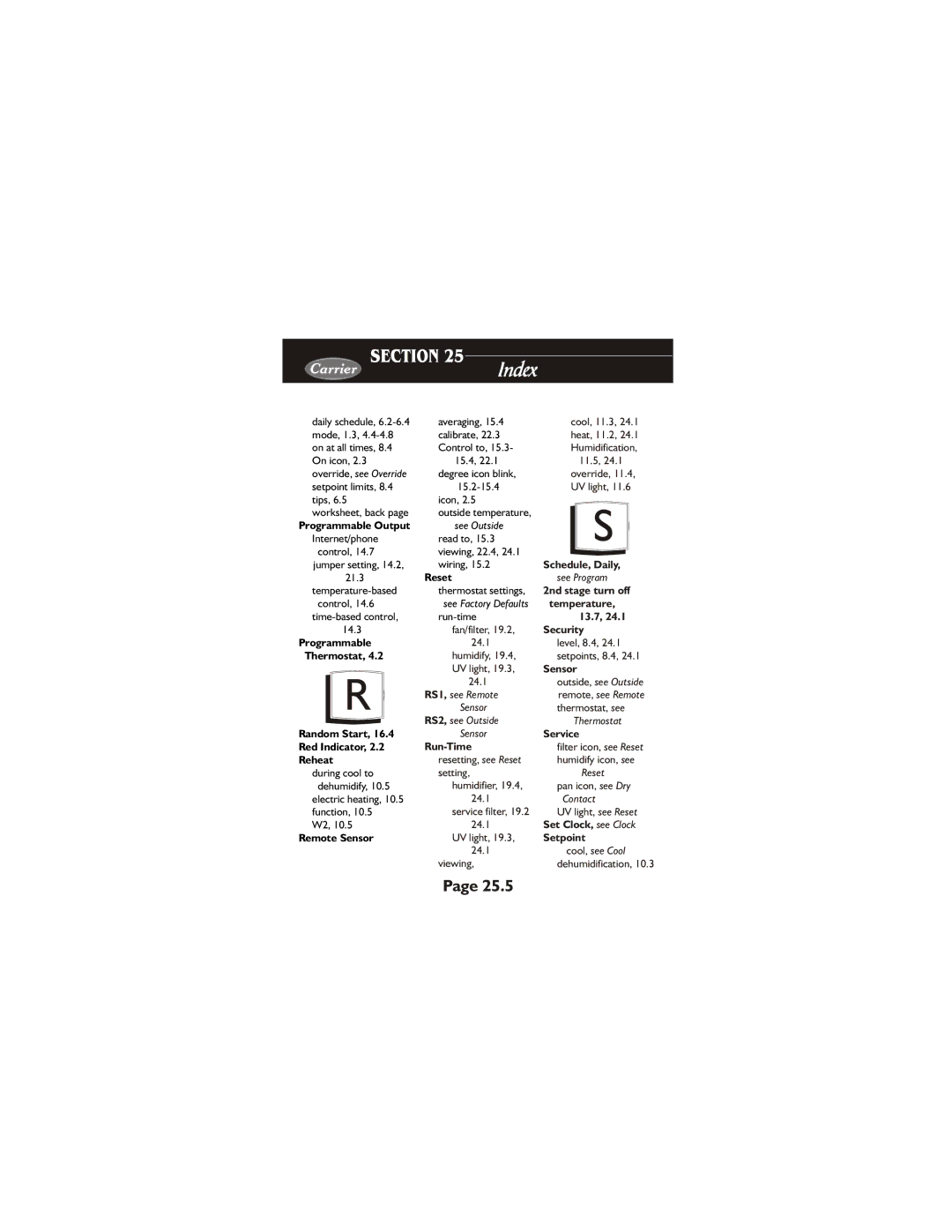 Carrier 33CS450-01 owner manual Index 