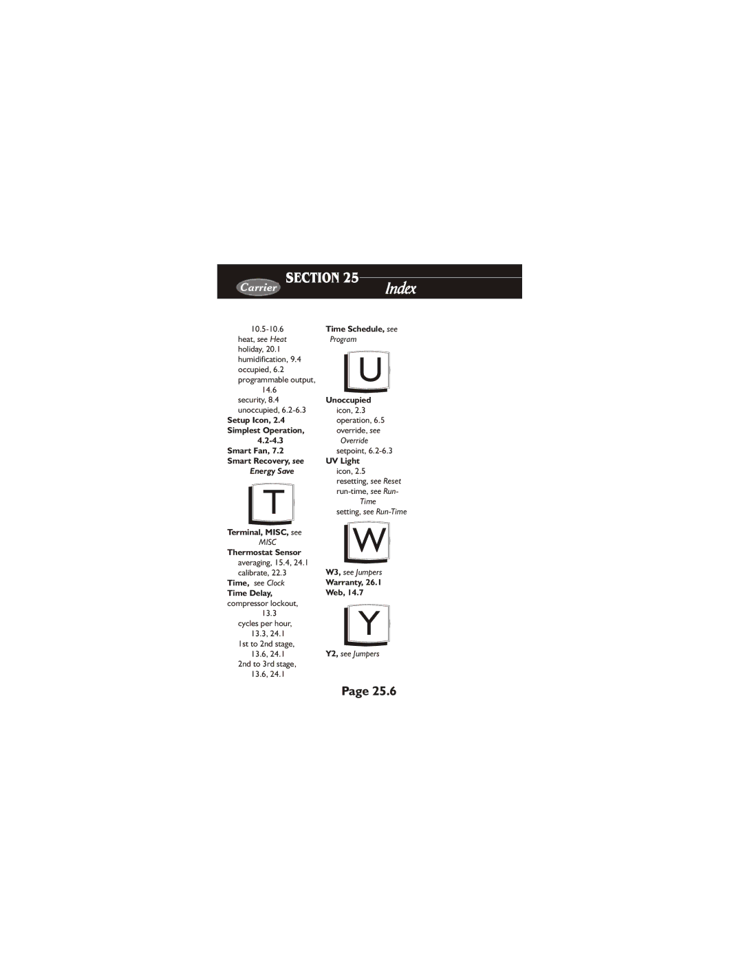 Carrier 33CS450-01 owner manual Index, Energy Save 