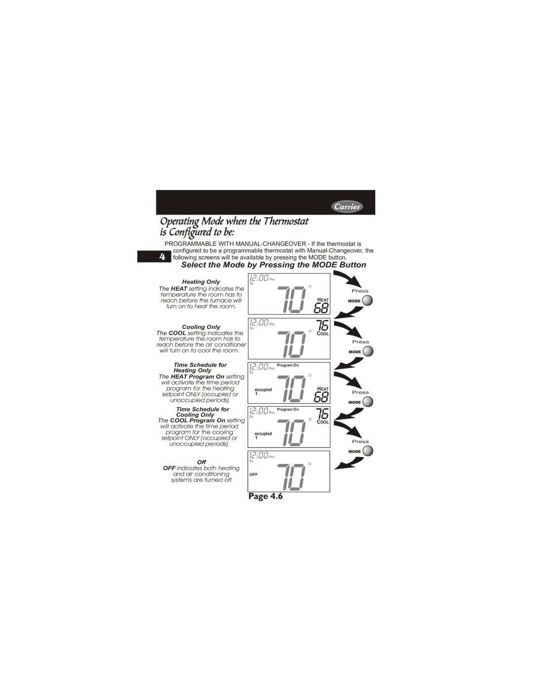 Carrier 33CS450-01 owner manual Su Pm70 68HEAT 