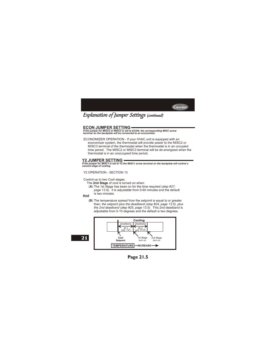 Carrier 33CS450-01 owner manual Econ Jumper Setting 