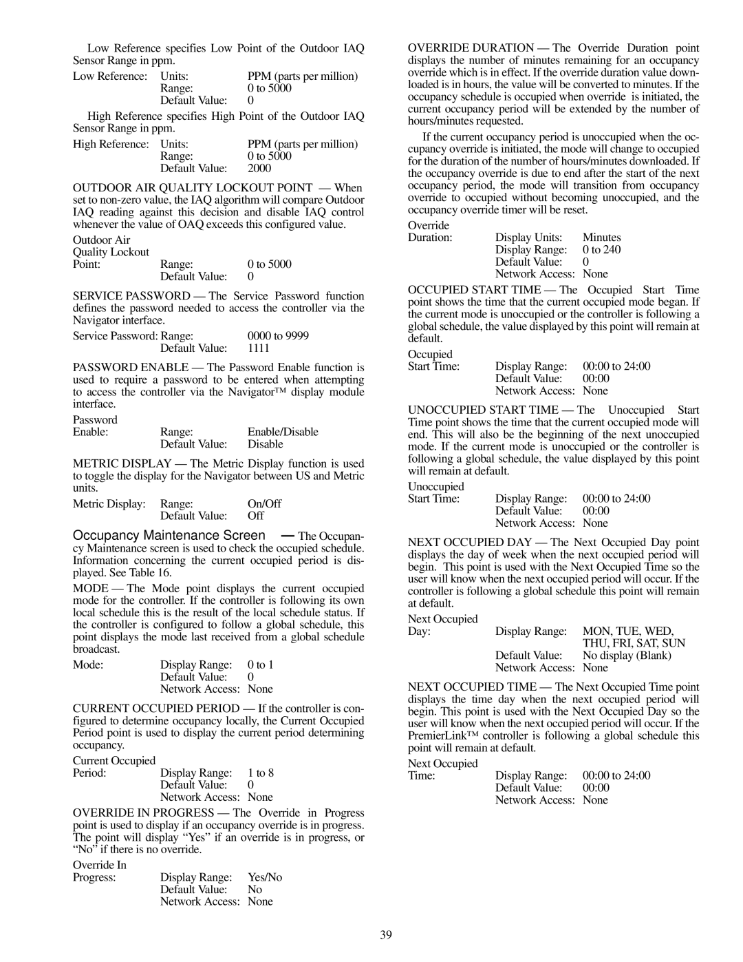 Carrier 33CSPREMLK specifications Mon, Tue, Wed 