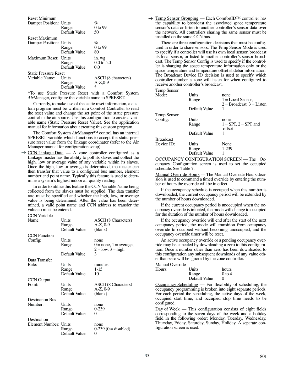 Carrier 33ZCSECTRM, 33ZCFANTRM, 33ZCVAVTRM specifications = low, 3 = high 