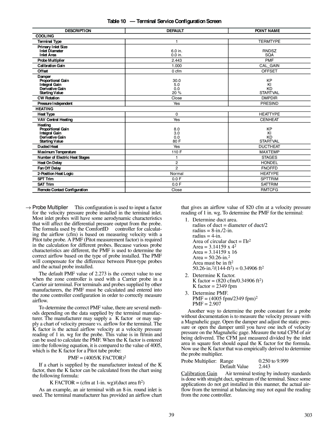 Carrier 33ZCFANTRM, 33ZCVAVTRM, 33ZCSECTRM specifications Terminal Service Configuration Screen, Rndsz 