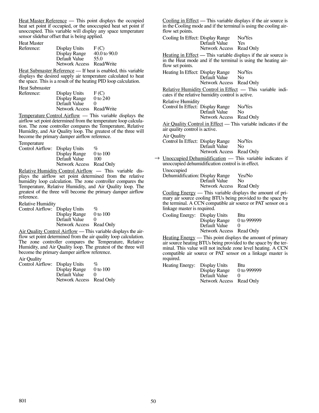 Carrier 33ZCSECTRM, 33ZCFANTRM, 33ZCVAVTRM specifications Read/Write 