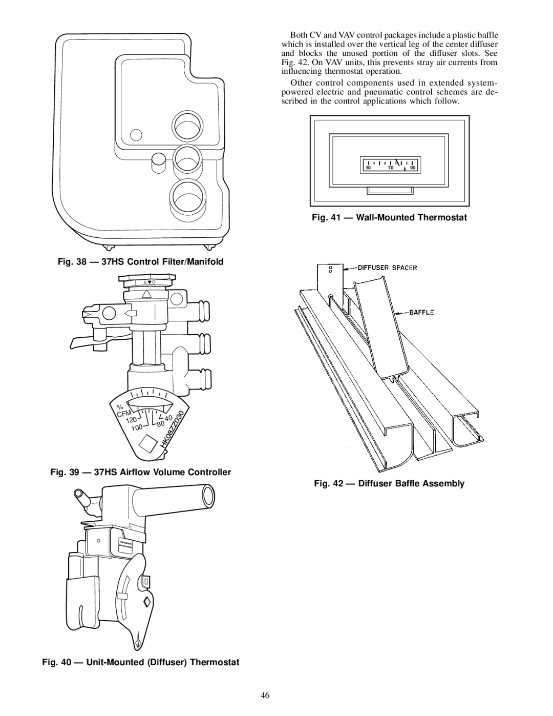 Carrier 37HS specifications Wall-Mounted Thermostat 