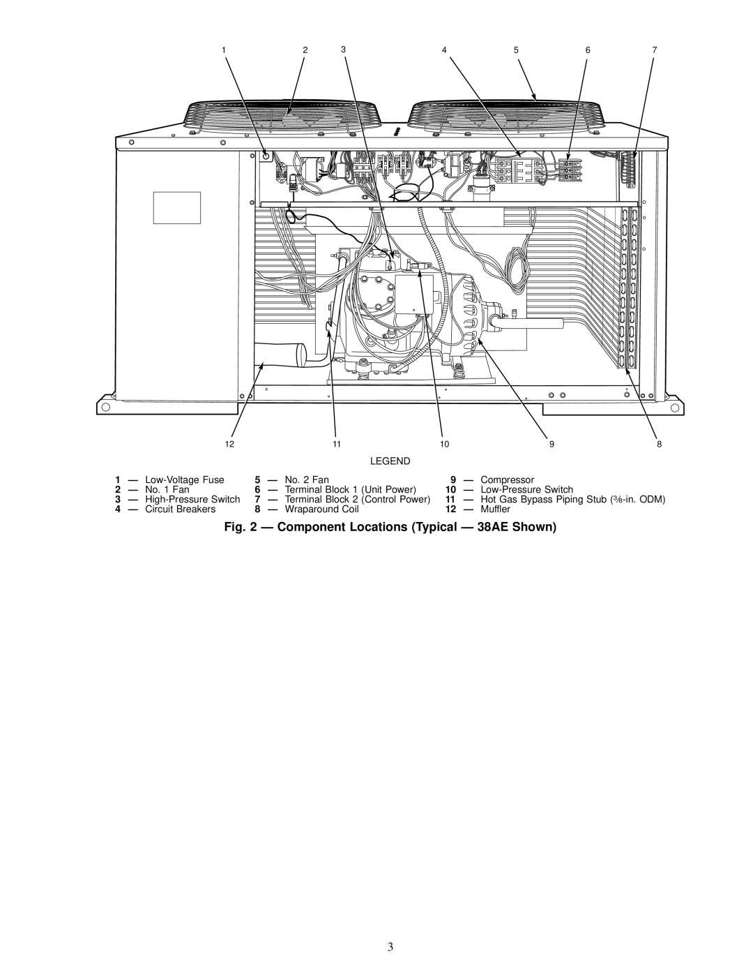 Carrier 38AE012, 38AE016, 38AE014 specifications Component Locations Typical Ð 38AE Shown 