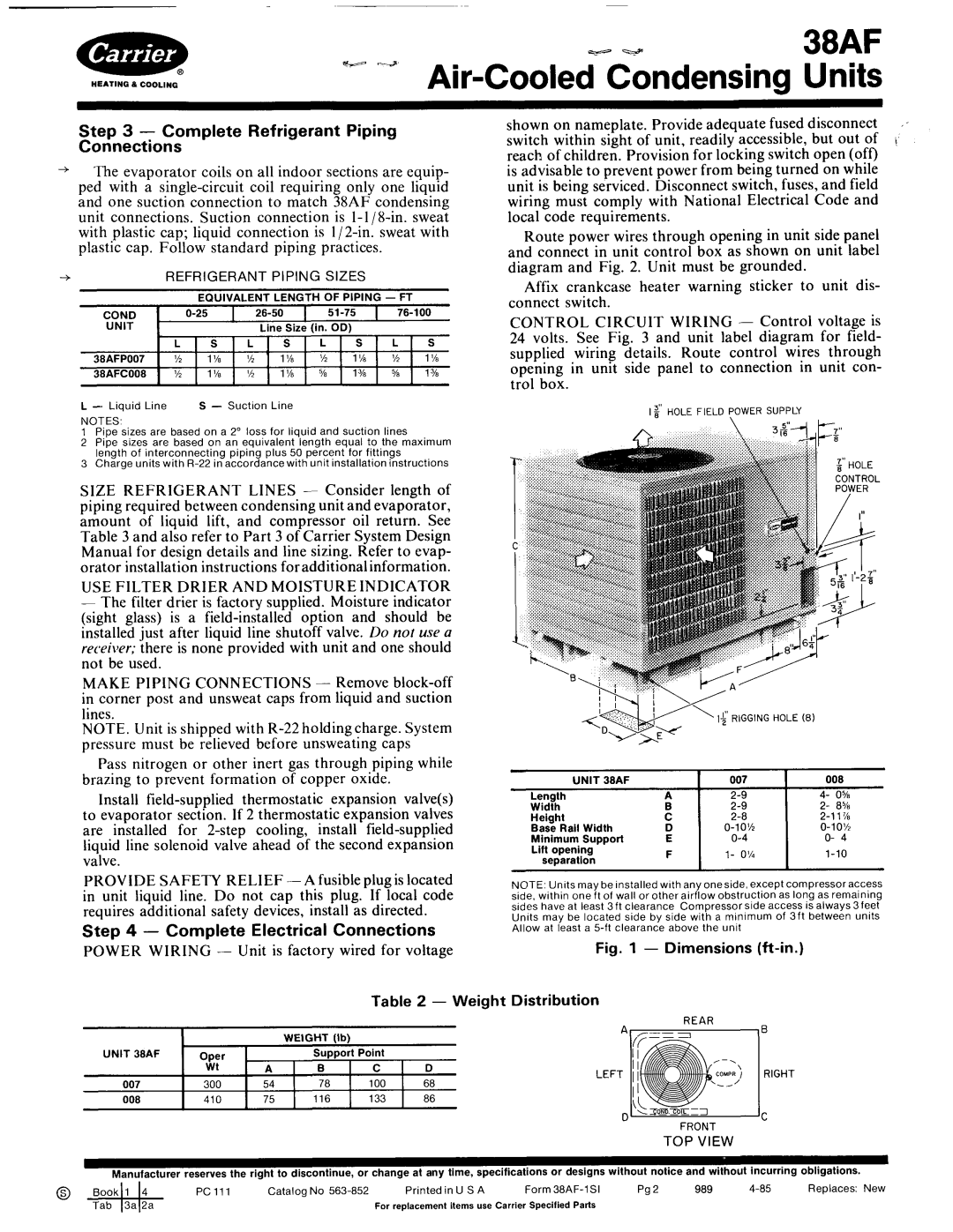 Carrier 38AF manual 