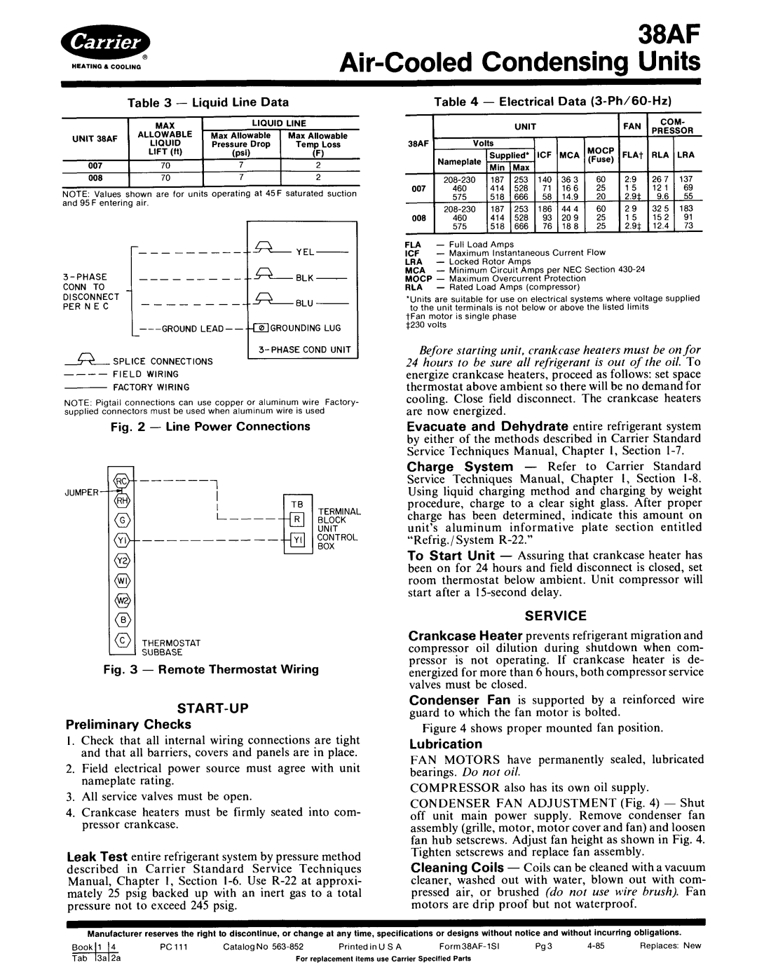 Carrier 38AF manual 