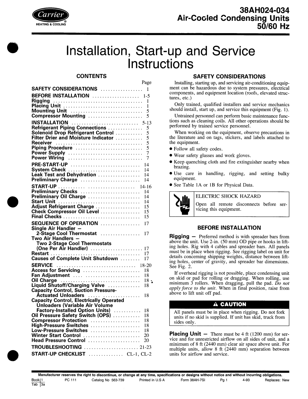 Carrier 38AH024-034 manual 