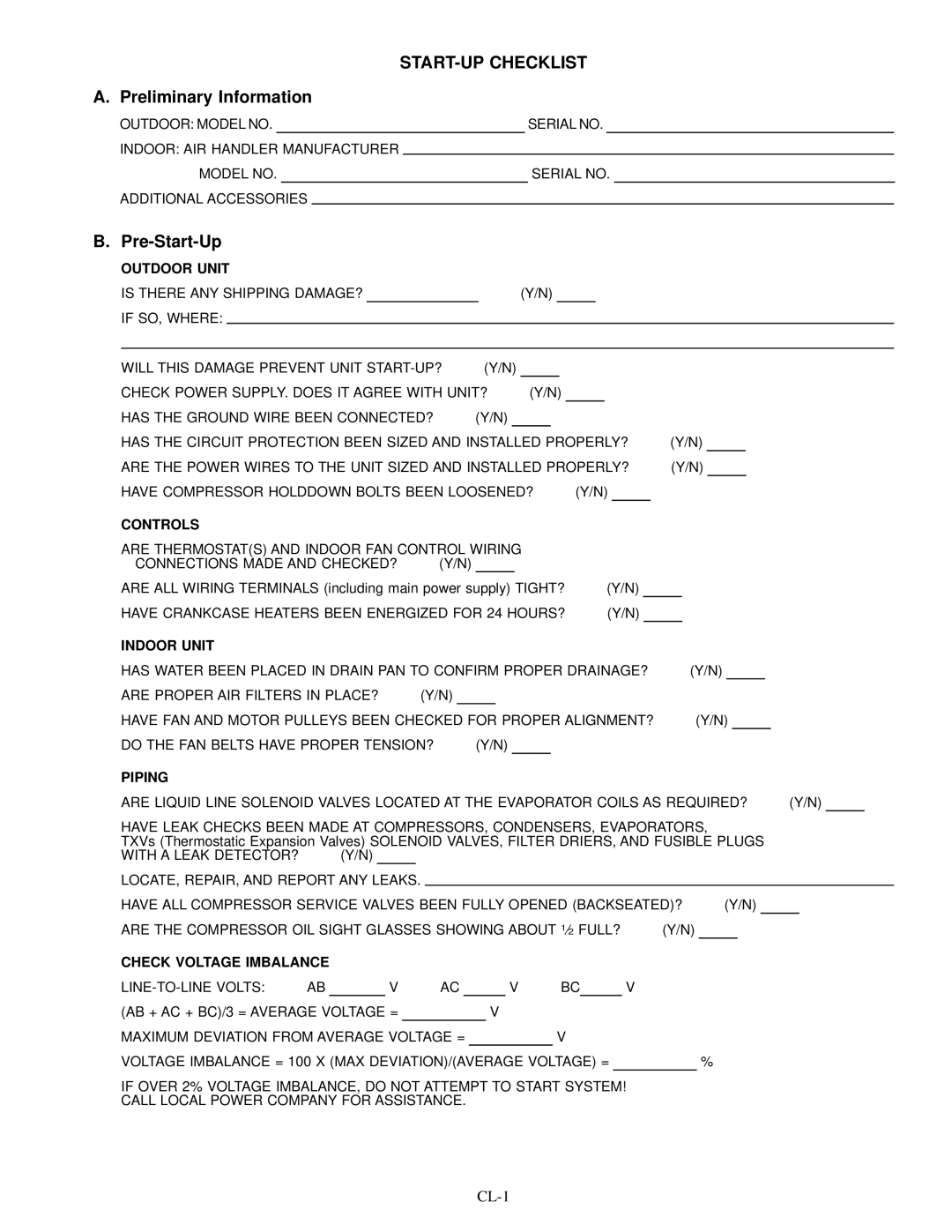 Carrier 38AH044-084 specifications Preliminary Information, Pre-Start-Up 