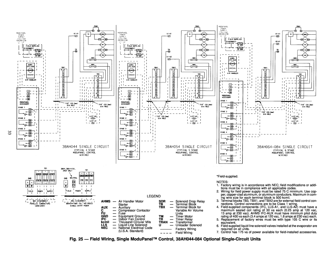 Carrier 38AH044-084 specifications FU Ð Fuse 