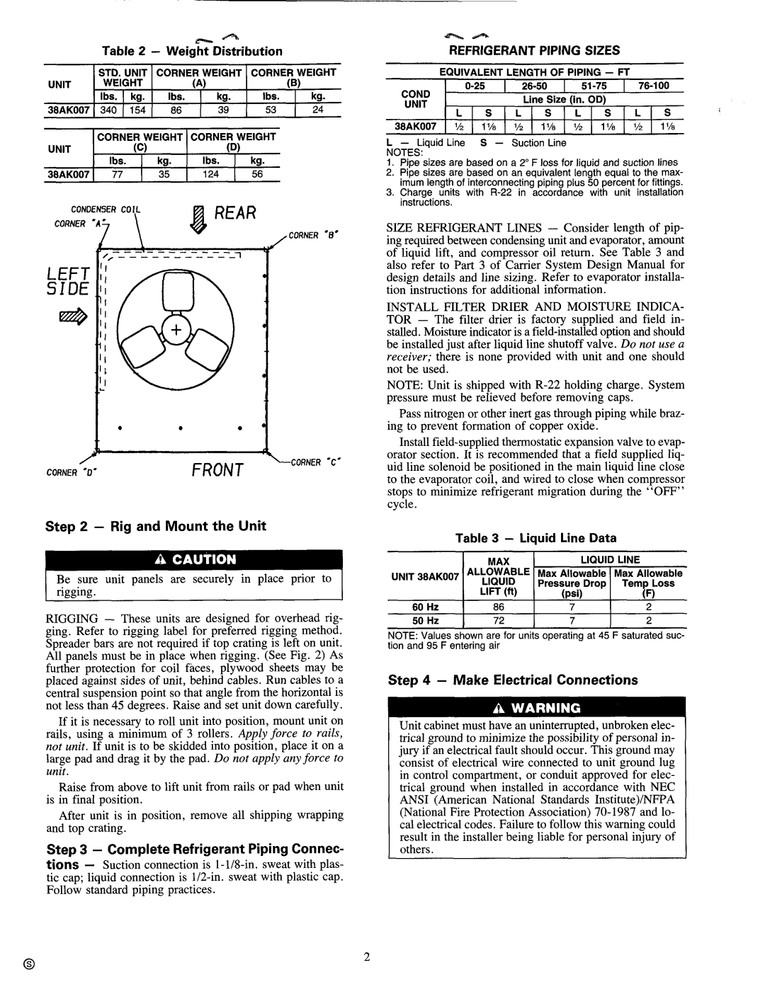 Carrier 38AK007 manual 