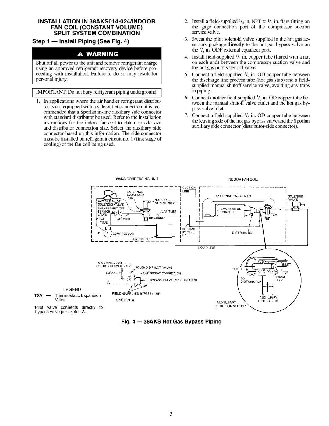 Carrier 30GT015-035 installation instructions Installation in 38AKS014-024/INDOOR FAN Coil Constant Volume 