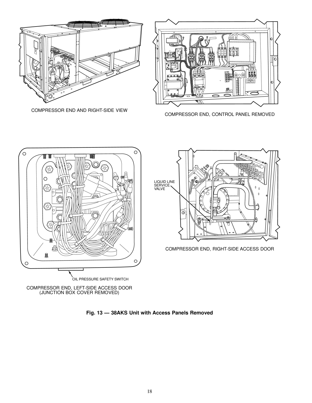 Carrier 38AKS028-044 dimensions 38AKS Unit with Access Panels Removed 