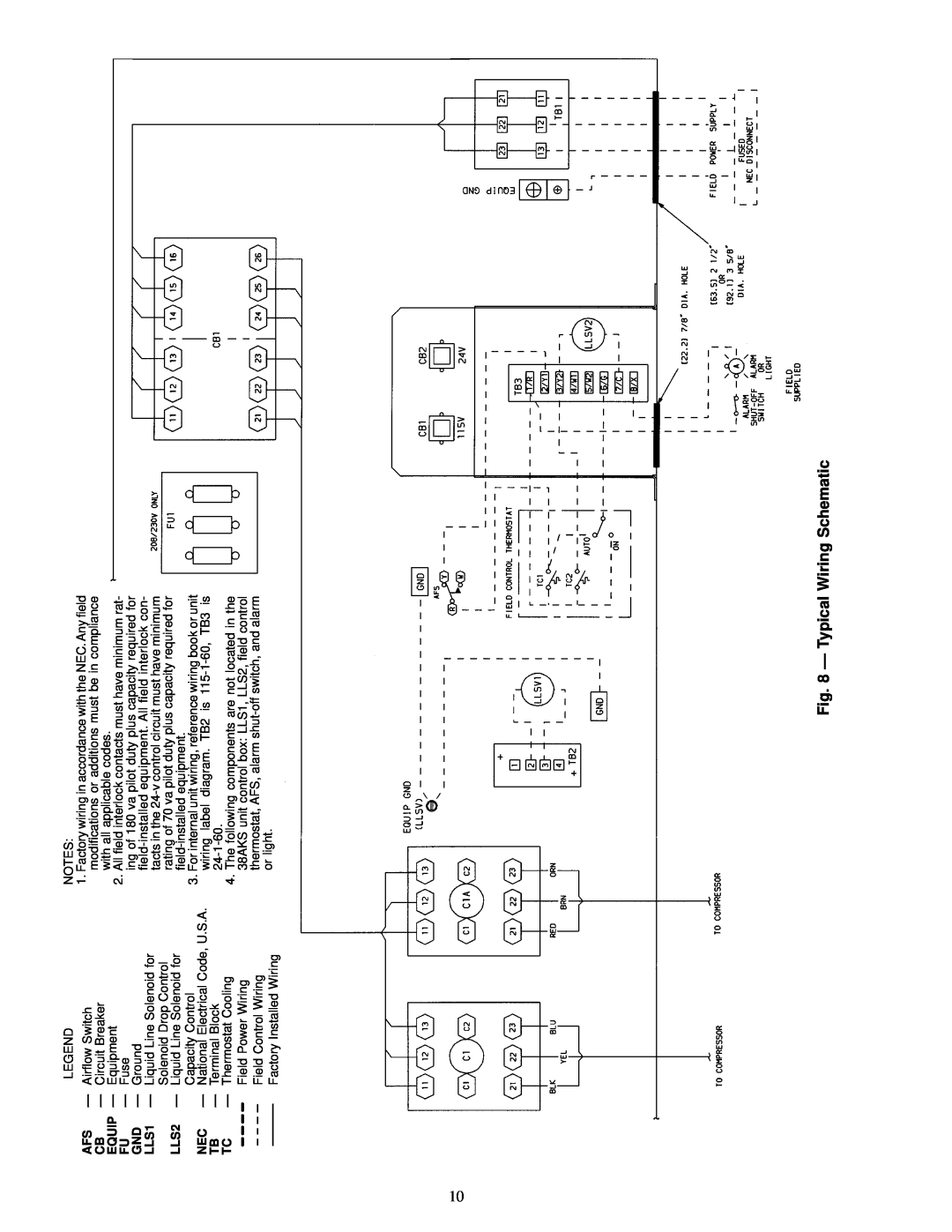 Carrier 38AKS028-044 dimensions Ð Typical Wiring Schematic 