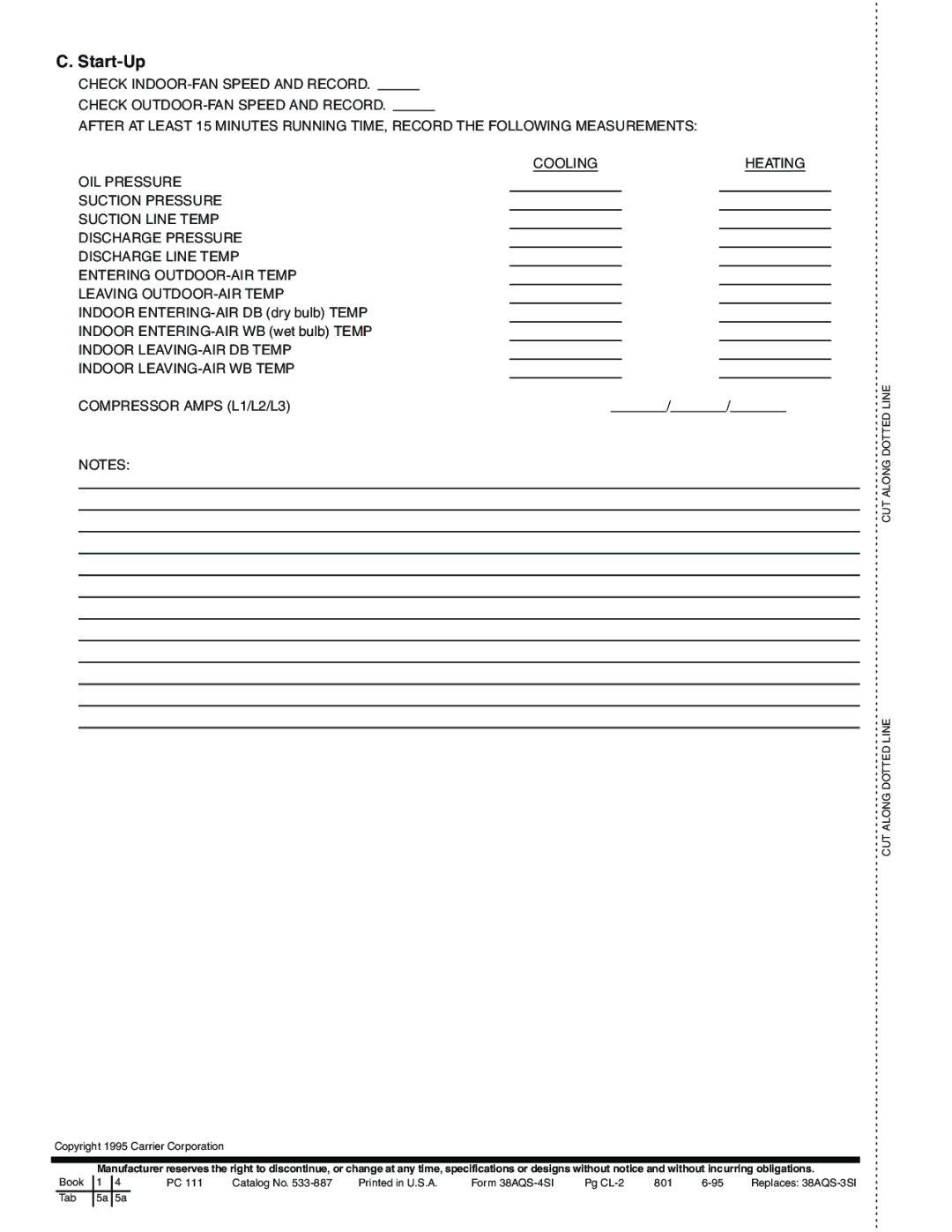 Carrier 38AQS008 specifications Start-Up 