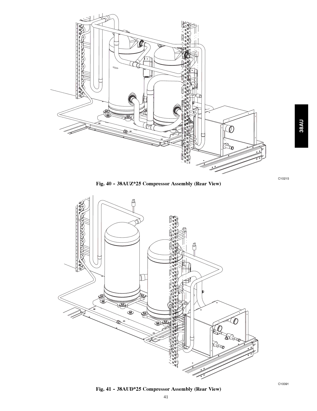 Carrier appendix 38AUZ*25 Compressor Assembly Rear View 