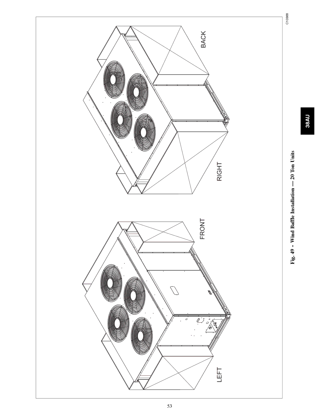 Carrier 38AU appendix Front Back Left Right 