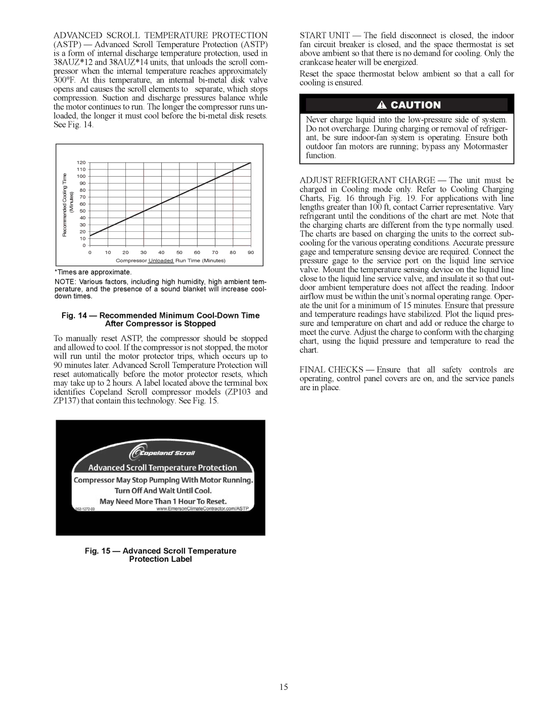 Carrier 38AUZ appendix Advanced Scroll Temperature Protection Label 