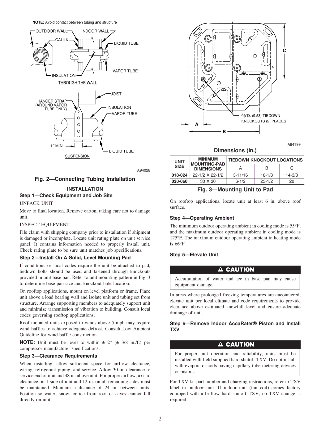 Carrier 38BYC, 38BYG instruction manual Dimensions, Installation, Txv 