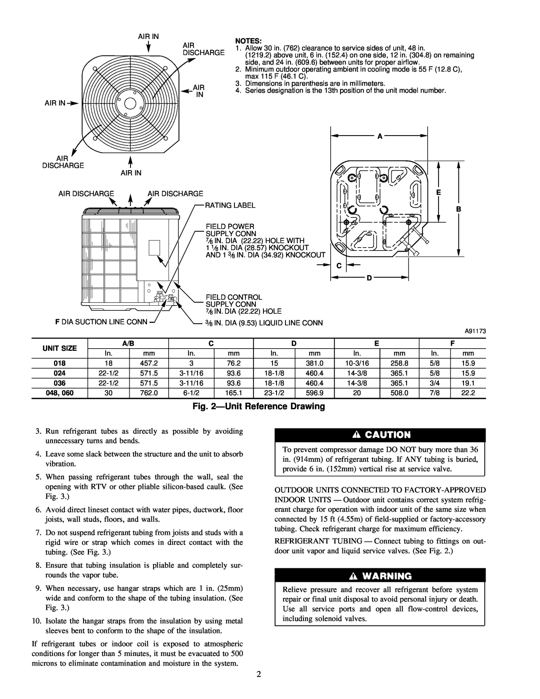 Carrier 38CKB instruction manual ÐUnit Reference Drawing 