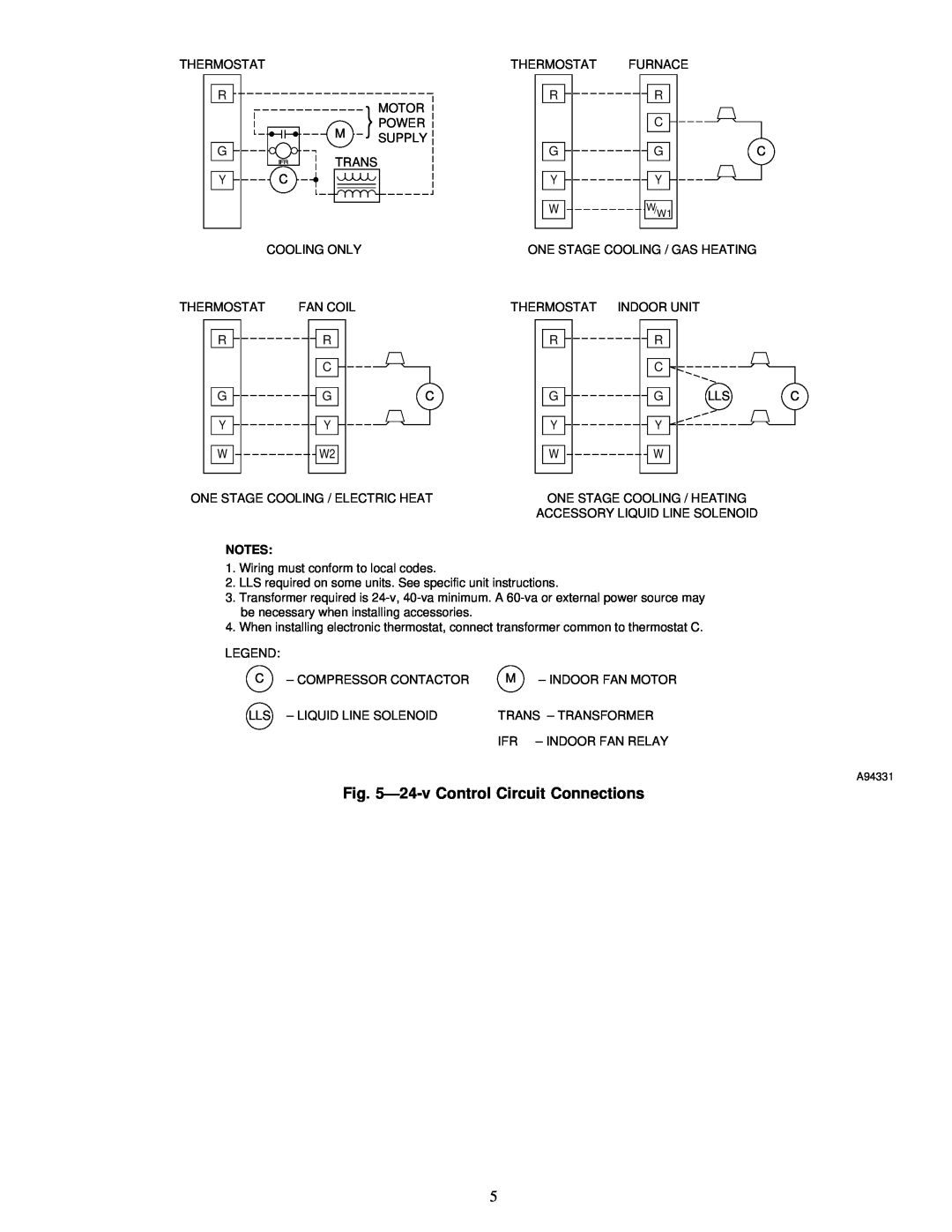 Carrier 38CKB instruction manual Ð24-v Control Circuit Connections 