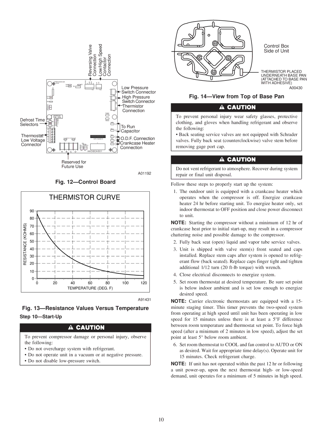 Carrier 38TDB instruction manual Start-Up, A01192, A00430 