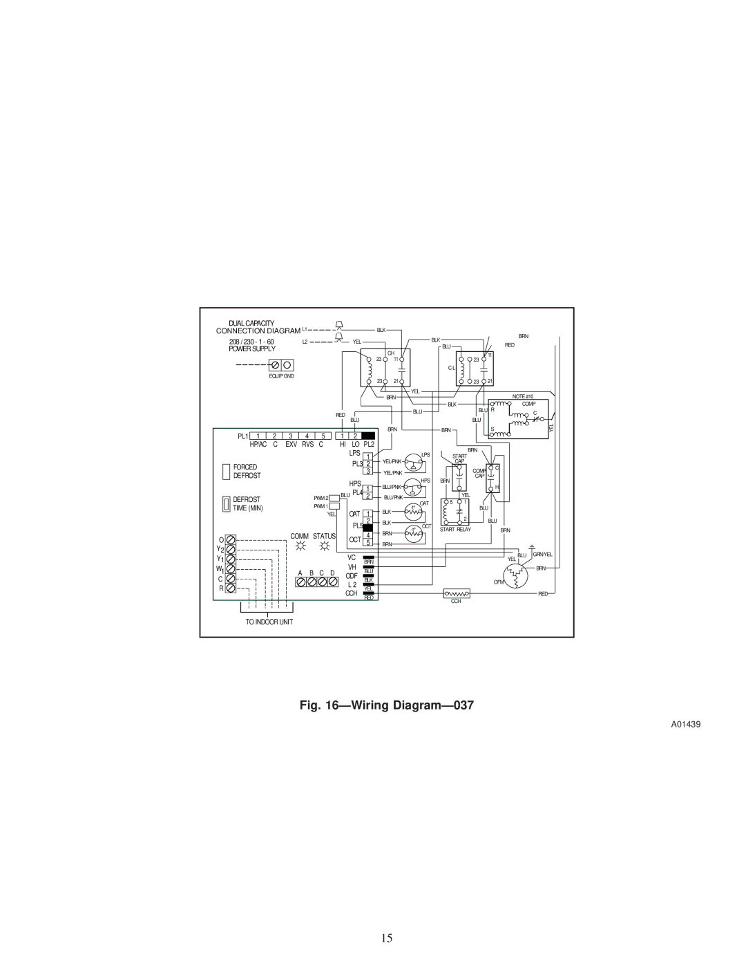 Carrier 38TDB instruction manual Wiring Diagram-037, A01439 