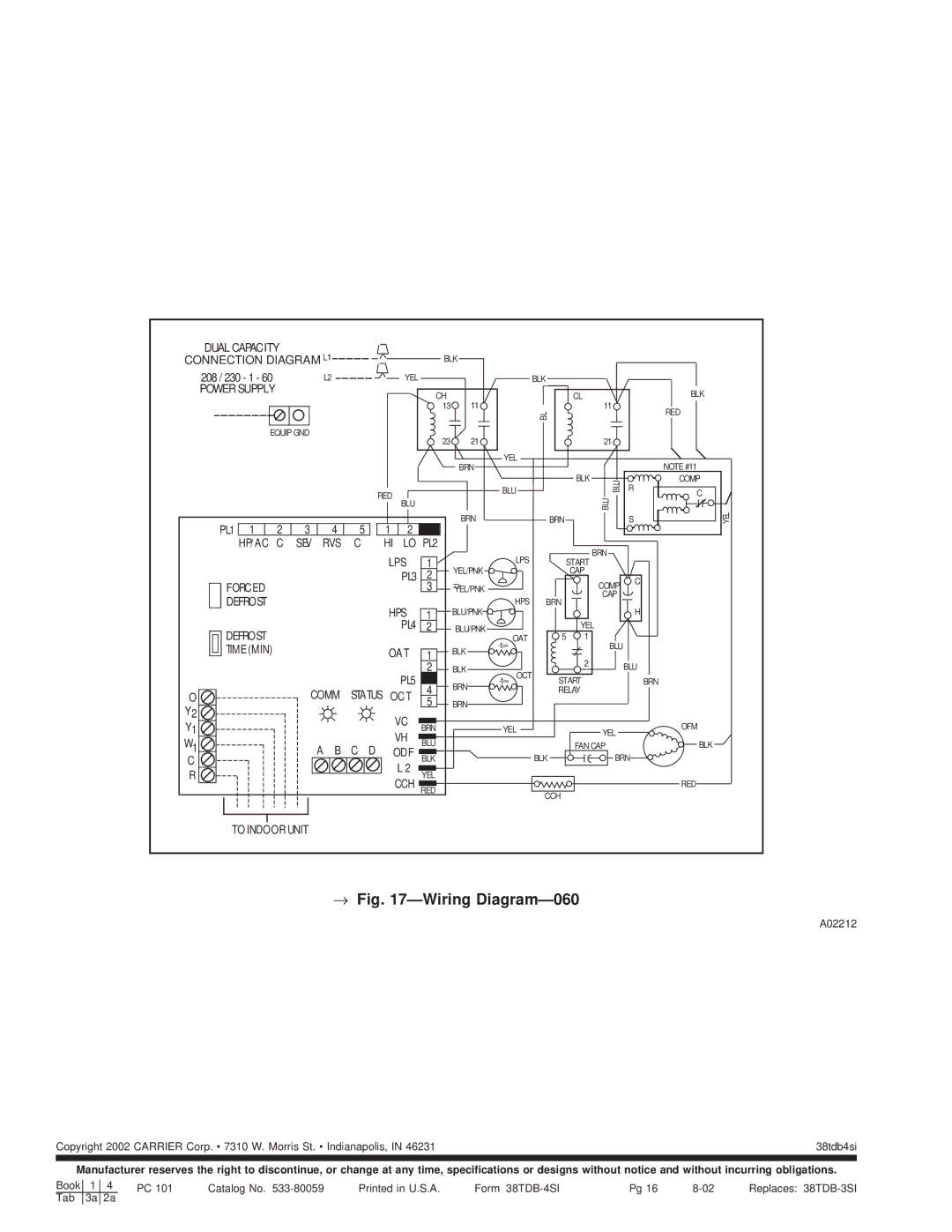 Carrier 38TDB instruction manual Wiring Diagram-060 