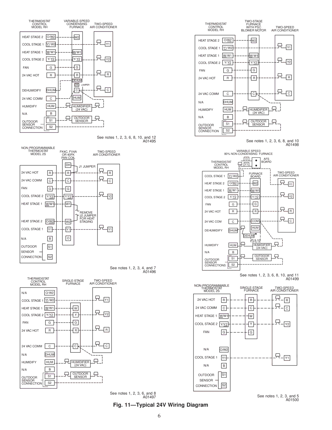 Carrier 38TDB See notes 1, 2, 3, 6, 8, 10, A01495, See notes 1, 2, 3, 4, A01496, See notes 1, 2, 3, 6, 8, A01498, A01499 