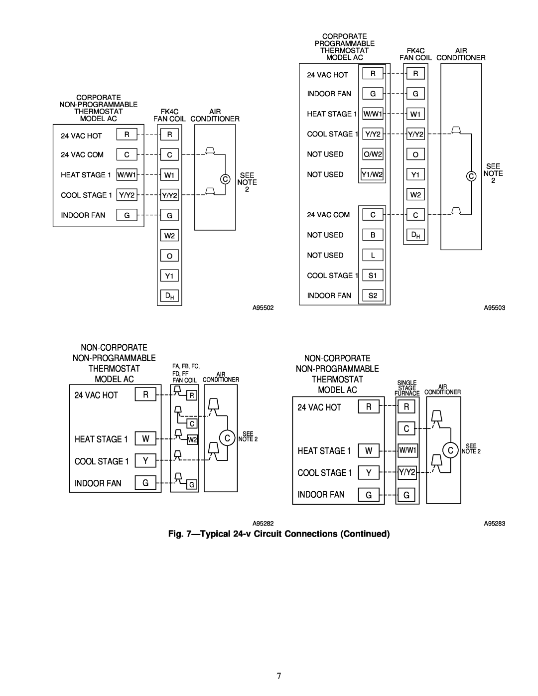 Carrier 38TXA instruction manual ÐTypical 24-vCircuit Connections Continued 