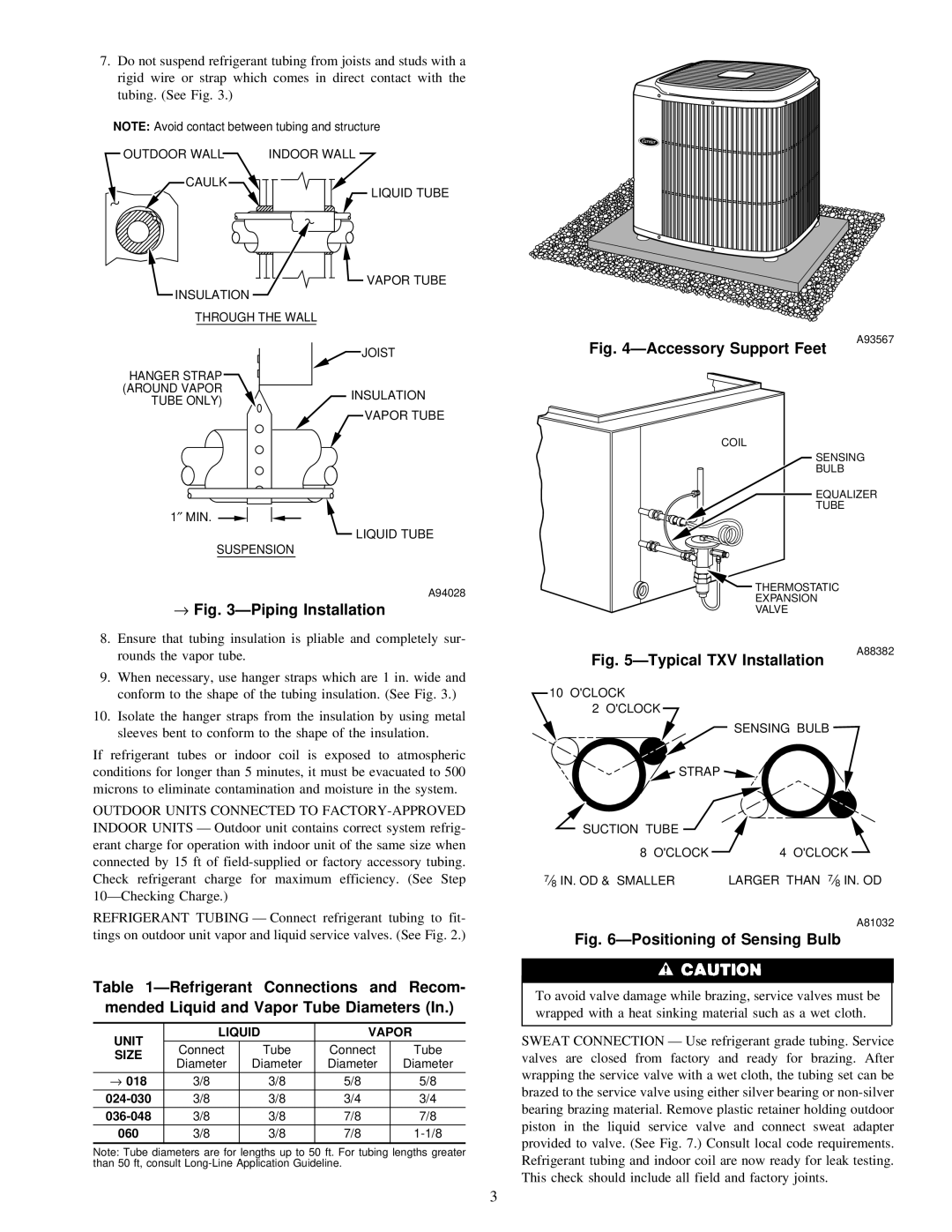 Carrier 38YRA instruction manual ÐAccessory Support Feet, → ÐPiping Installation 