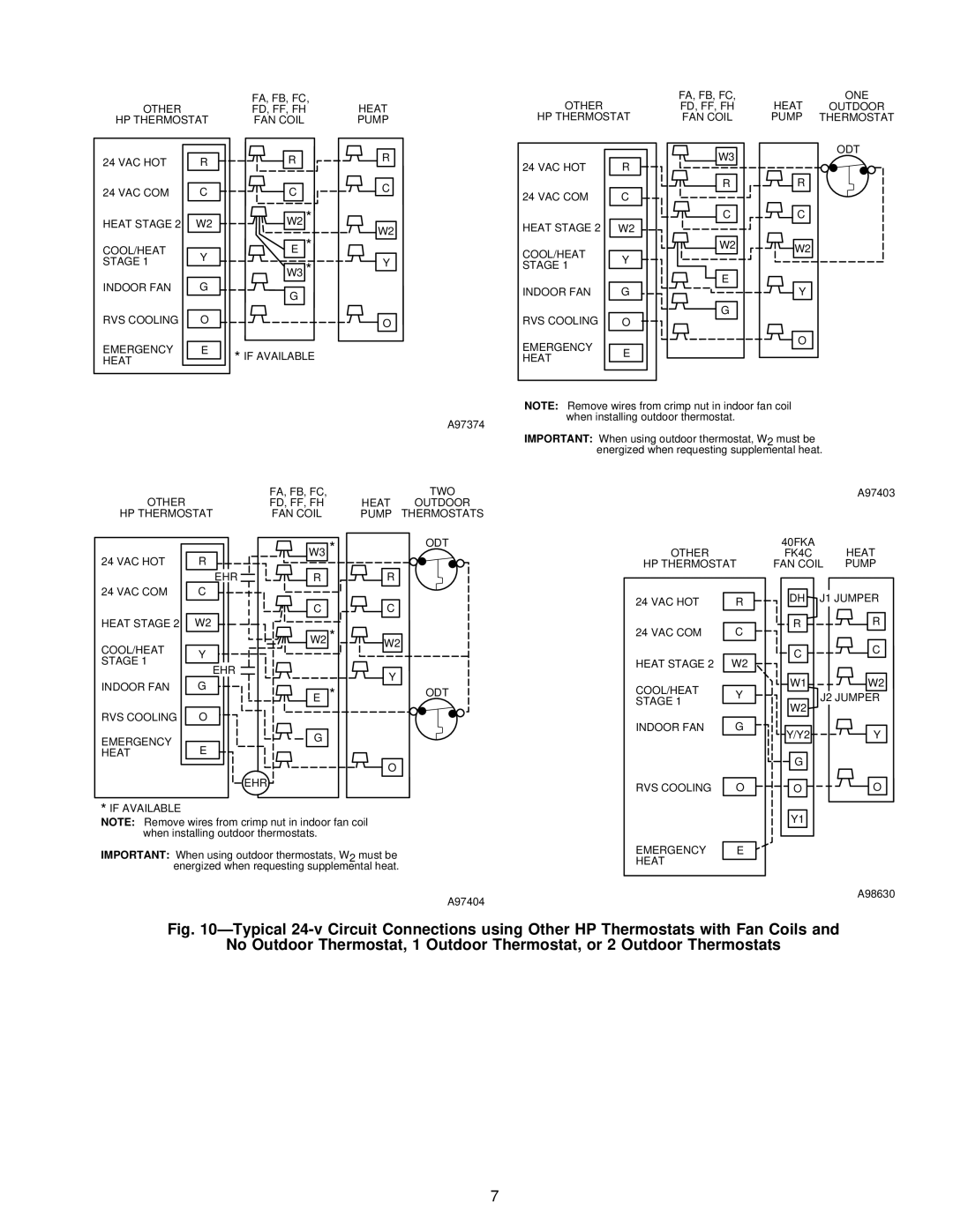 Carrier 38YSA instruction manual Other HP Thermostat 