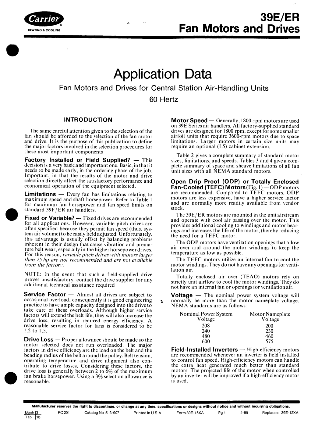 Carrier 39E/ER manual 